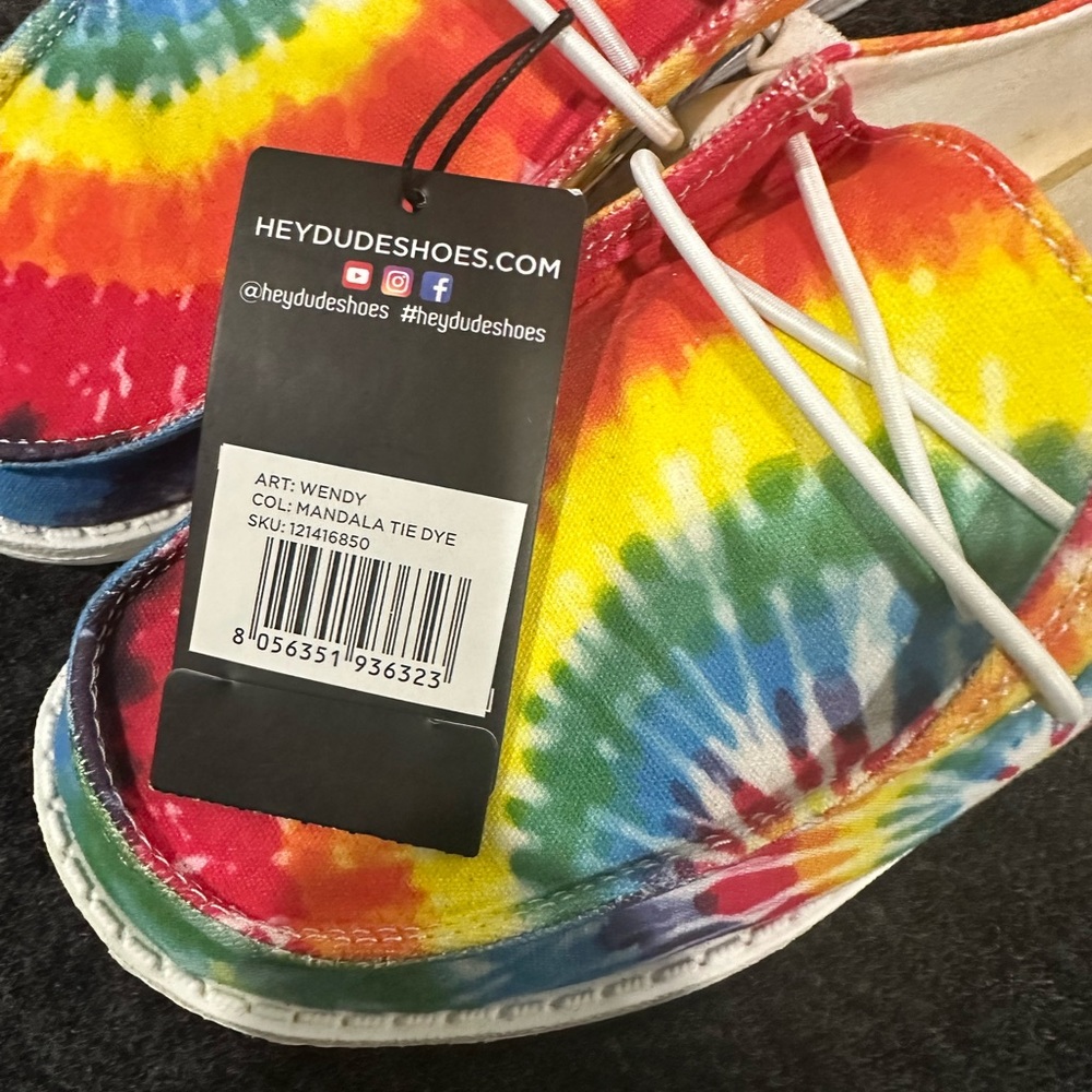 Womens Wendy Boho Mandala Tie Dye Size 7 Lace Up Loafers Light-Weight NWT